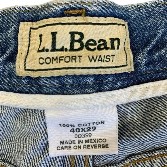 L.L. Bean Vintage Comfort Waist Straight Leg Denim Blue Jeans 40 X29 Medium Wash - Picture 16 of 16
